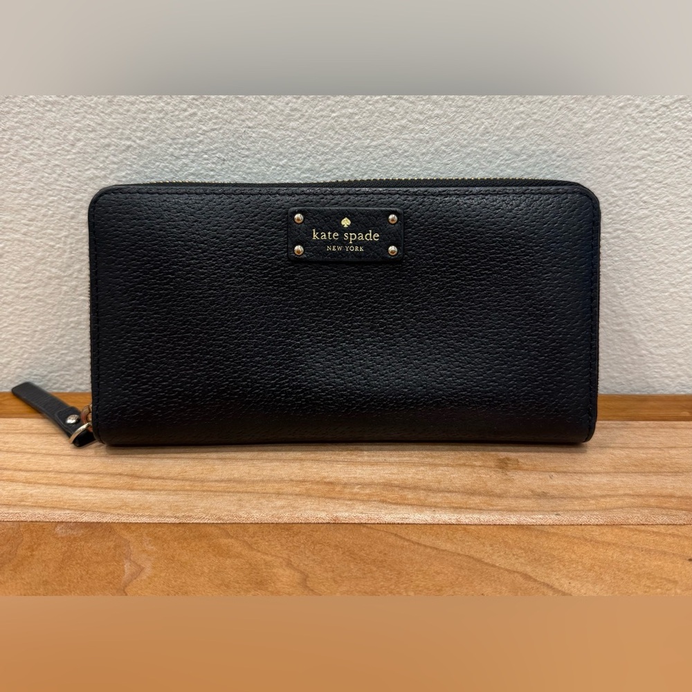 Kate Spade Black Zip Around Wallet